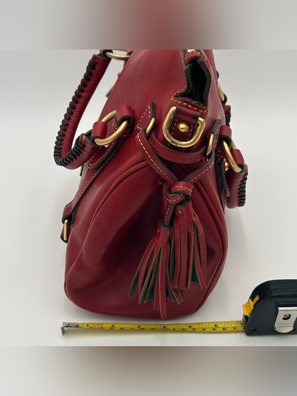 Dooney & Bourke Red Leather Satchel with Matching Wallet - Picture 12 of 16